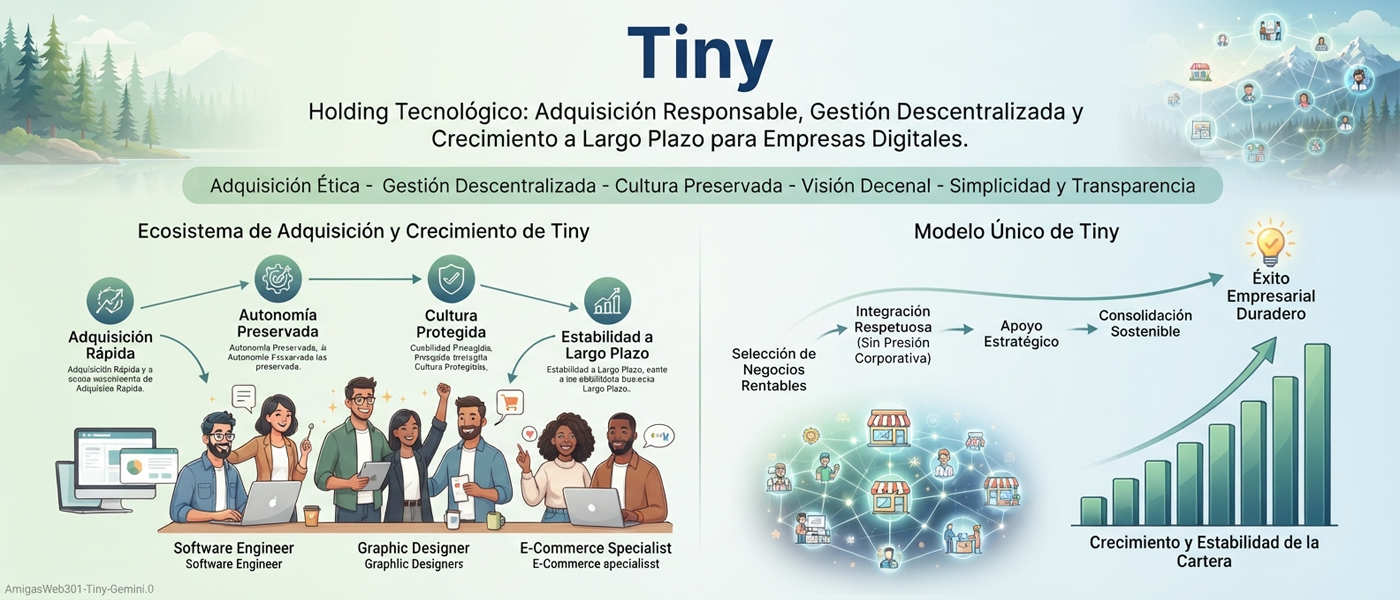 Tiny es un holding tecnológico con sede en British Columbia , Canadá , Formación Agrupación Web Plataforma Negocio Empresa Atrevimiento Inteligencia Tecnologia Información Astucia Valentia Realidad Funcional Lógica Cooperativa Valores Crecientes Investigar Análizar Reestructurar . . . 